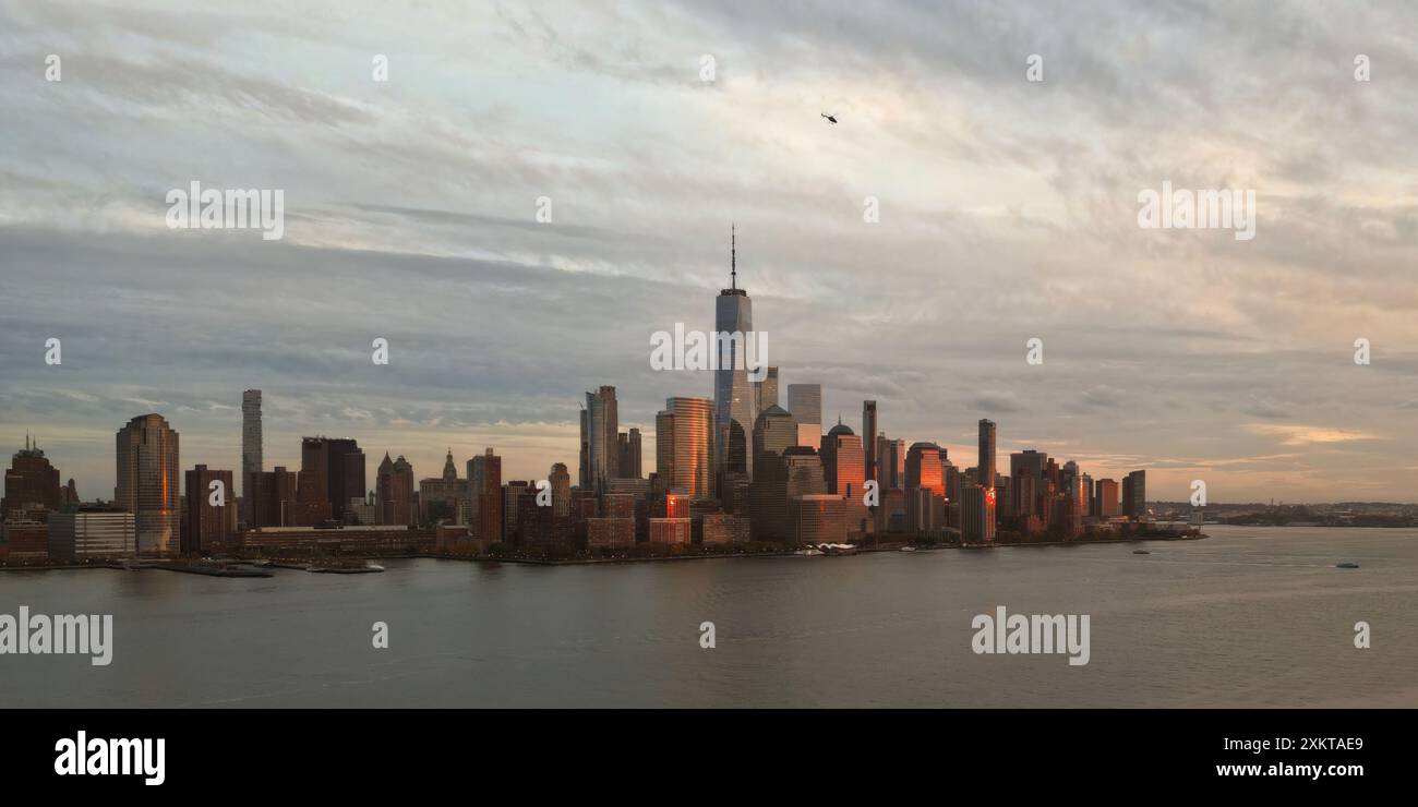 Aerial view of New York City midtown Manhattan skyline panorama view ...