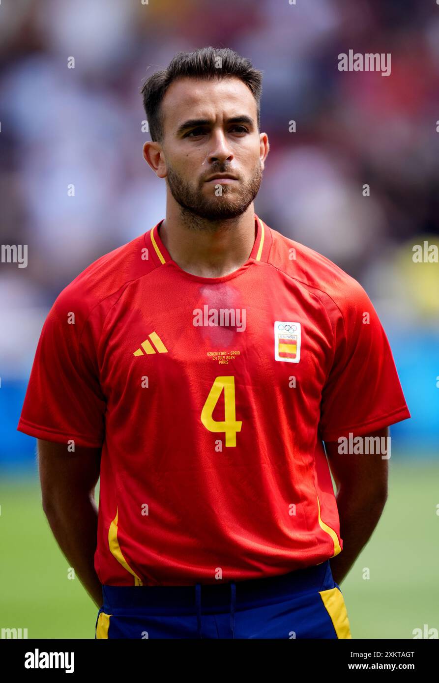 Spains eric garcia during the mens group c match between uzbekistan and spain at parc des princes paris date wednesday july Spains eric garcia during the mens group c match between uzbekistan and spain at parc des princes paris date wednesday july