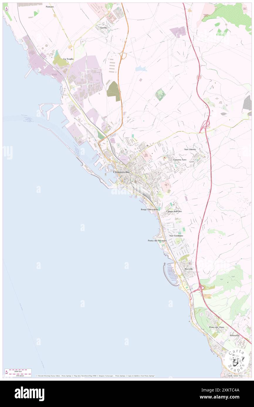 Spiaggia di Civitavecchia, IT, Italy, N 42 5' 17'', N 11 47' 40'', map, Cartascapes Map ...