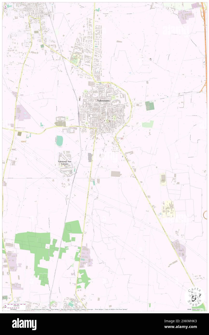 Valenzano, Bari, IT, Italy, Apulia, N 41 2' 37'', N 16 53' 5'', map, Cartascapes Map published in 2024. Explore Cartascapes, a map revealing Earth's diverse landscapes, cultures, and ecosystems. Journey through time and space, discovering the interconnectedness of our planet's past, present, and future. Stock Photo