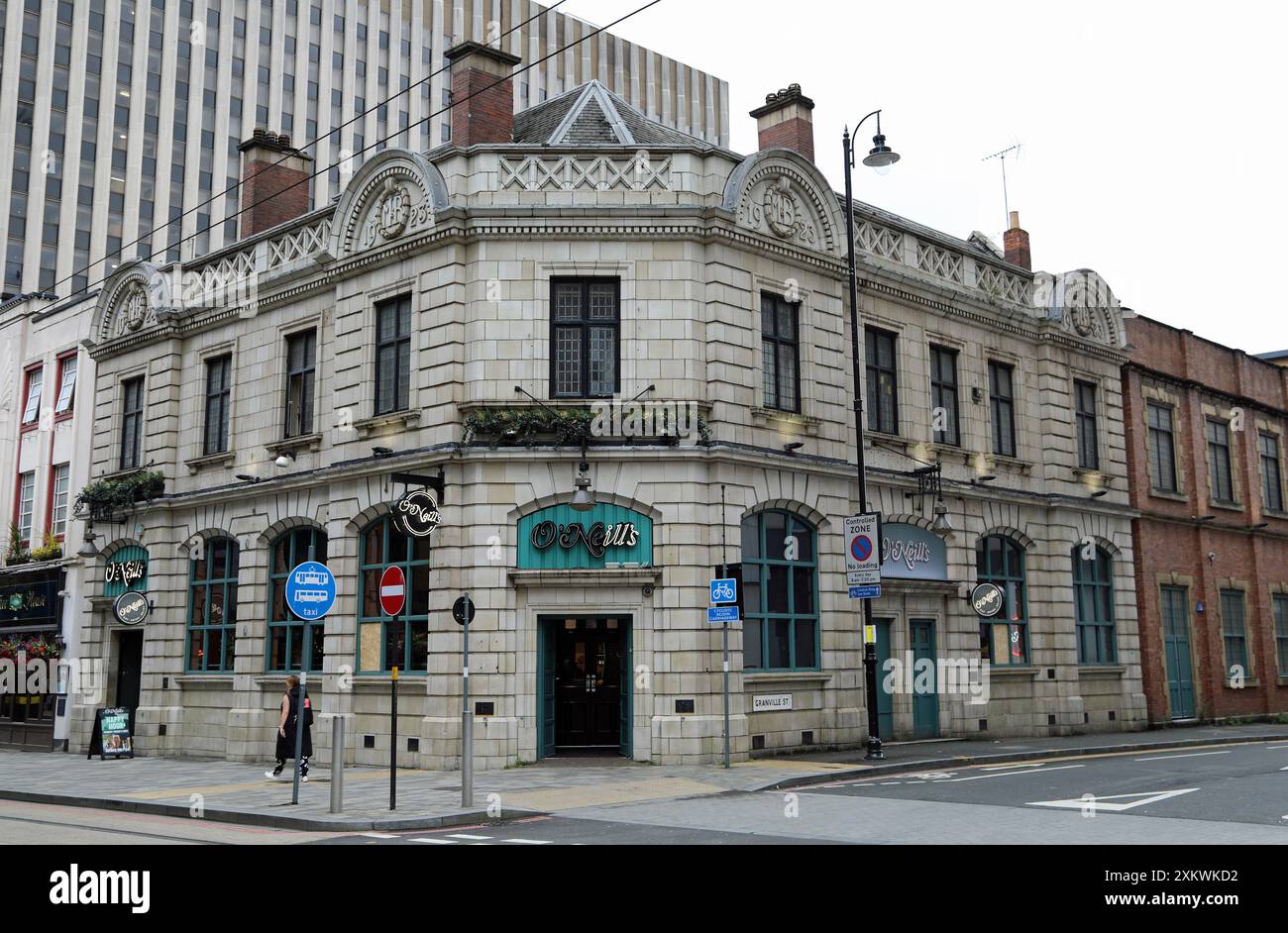 Public house dated 1923 at Broad Street in Birmingham Stock Photo