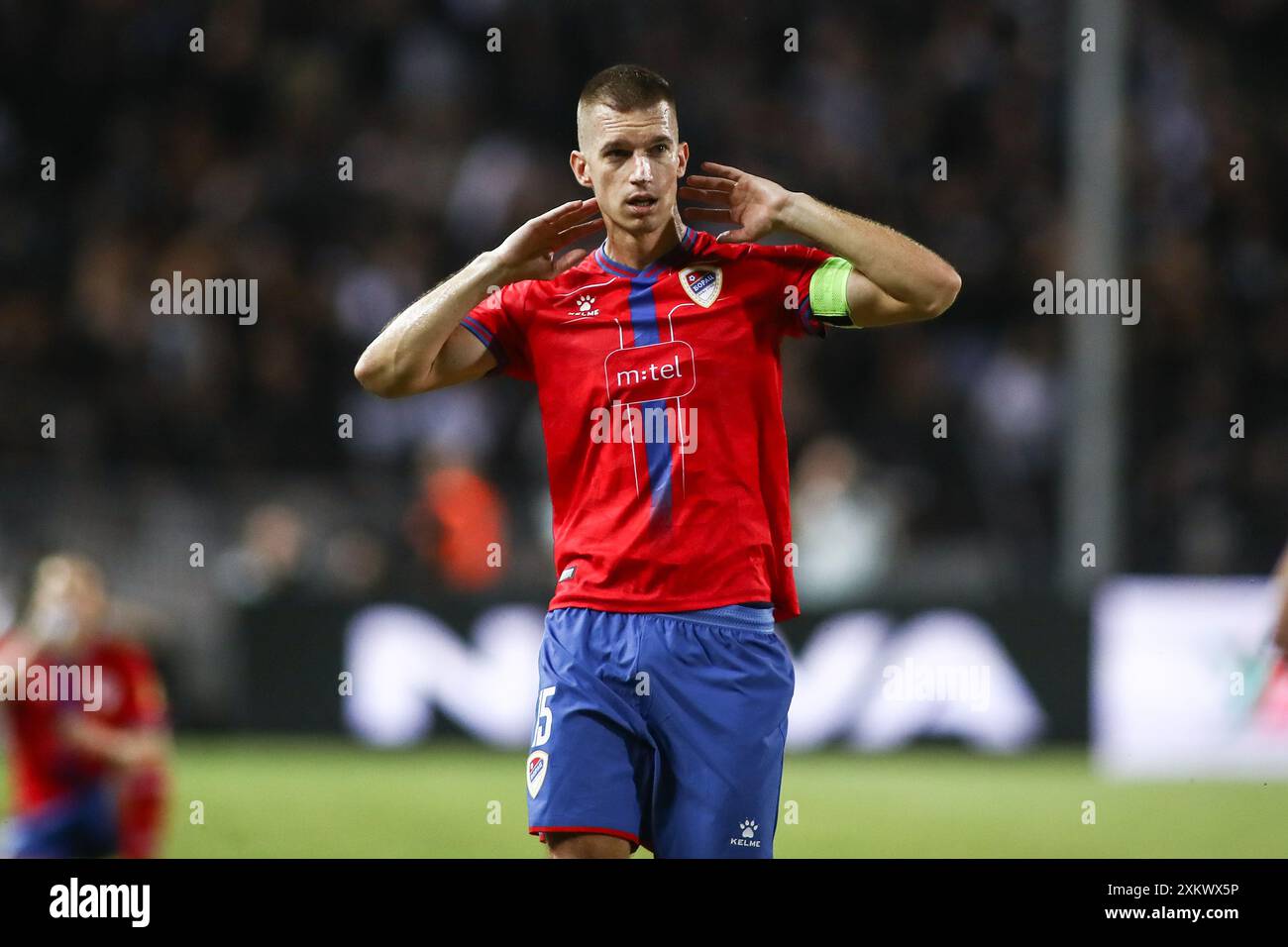 Thessaloniki, Greece. 24th July, 2024. Banja Luka's Srdjan Grahovac during  a Champions League 2nd Qualifying Round match between PAOK FC and Borac  Banja Luka. (Credit Image: © Giannis Papanikos/ZUMA Press Wire) EDITORIAL, image size:1300x956