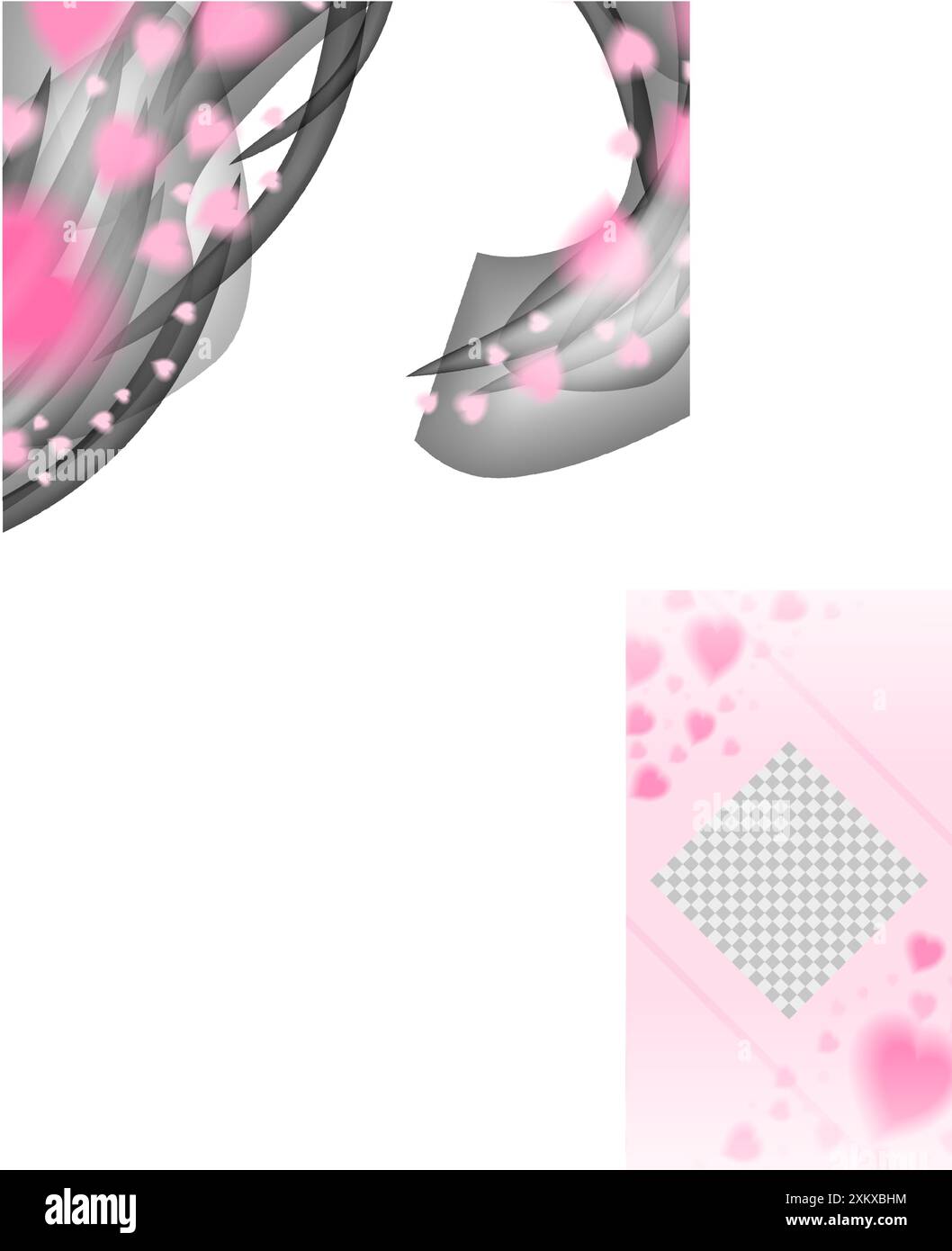 Heart trail valentines day story template rhomb frame isolated on pink Heart trail valentines day story template rhomb frame isolated on pink
