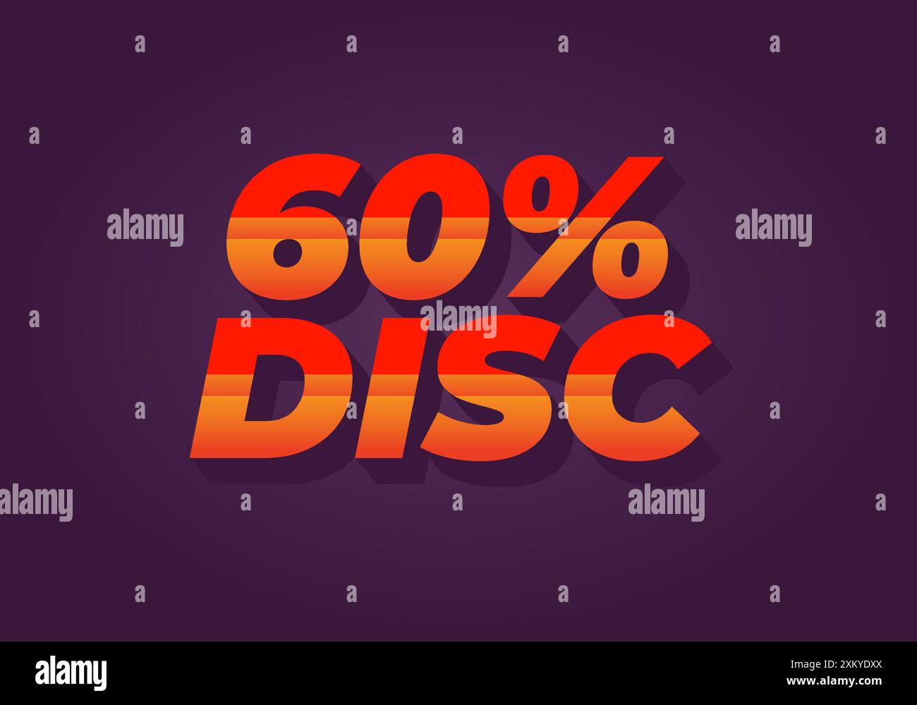 60 percent discount. Text effect design in 3D style with good colors ...