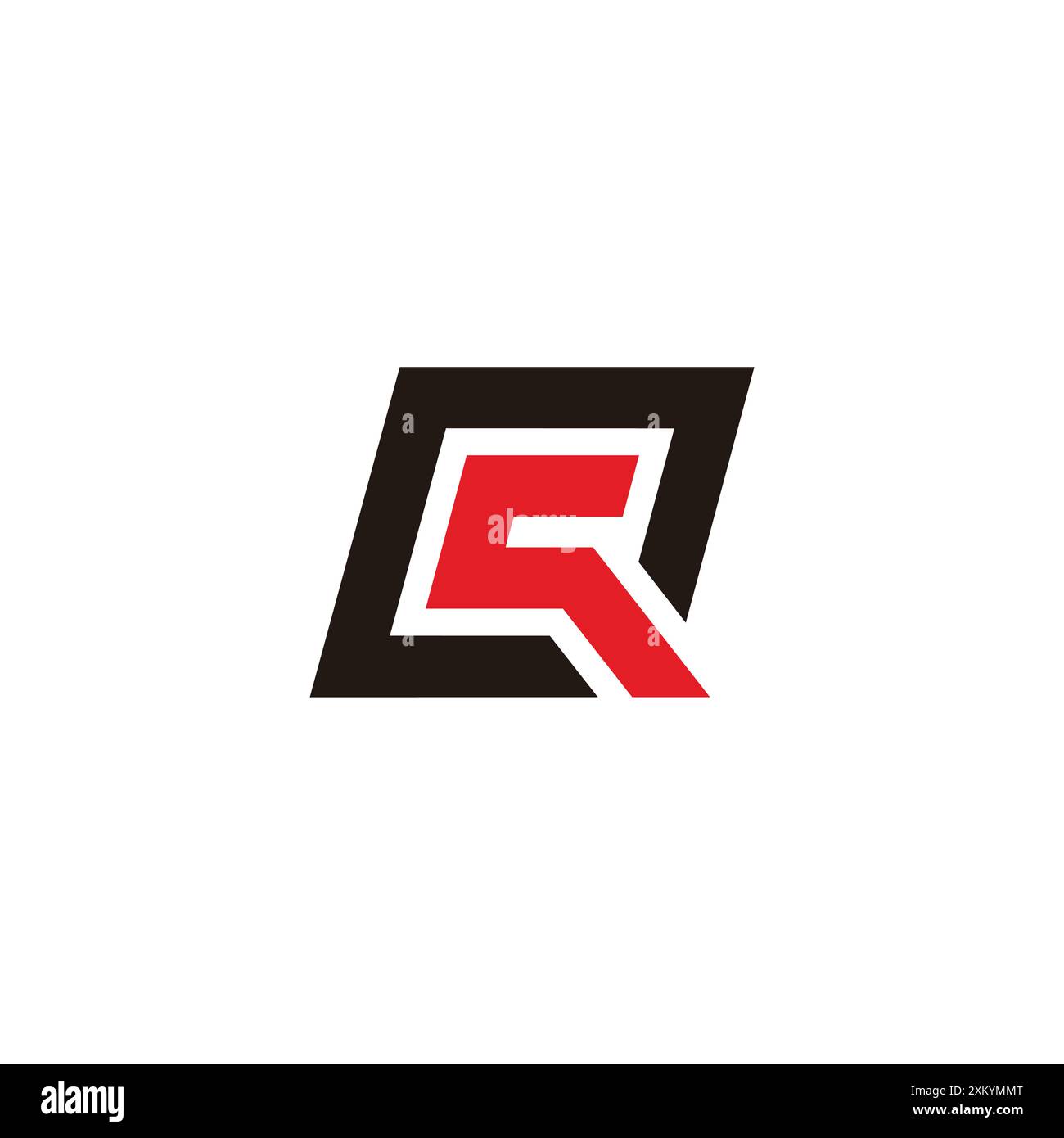 letter qc squares geometric stripe logo vector Stock Vector
