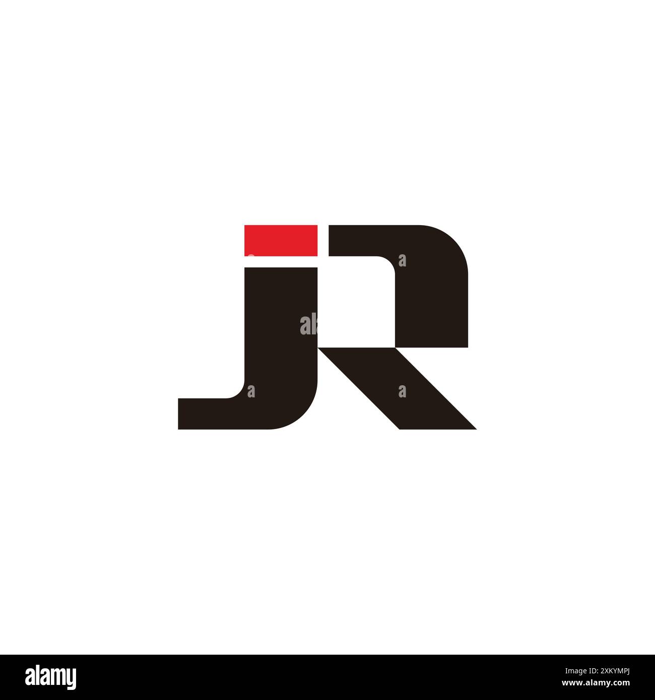 letter jr simple geometric colorful logo vector Stock Vector
