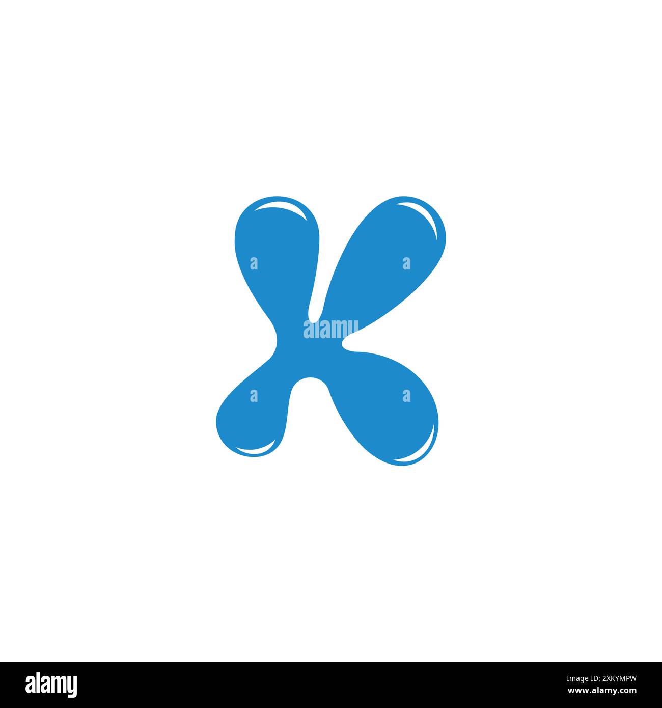letter kx simple water doodle simple logo vector Stock Vector