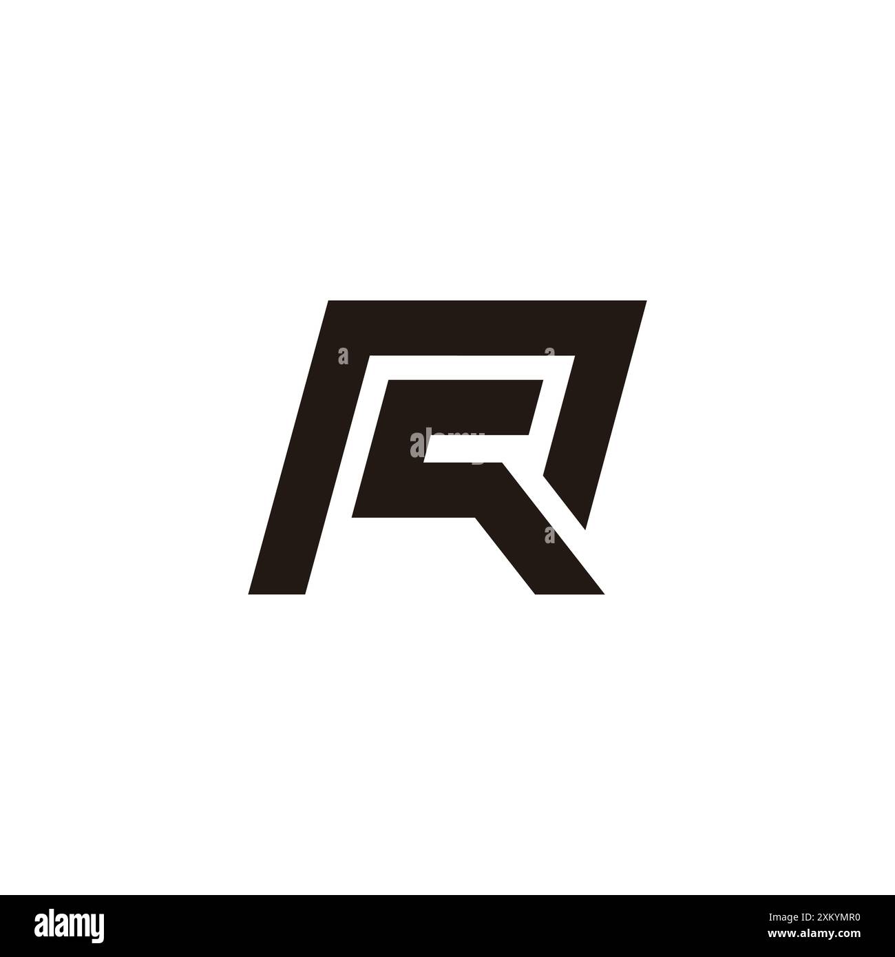 letter rc squares geometric stripe logo vector Stock Vector