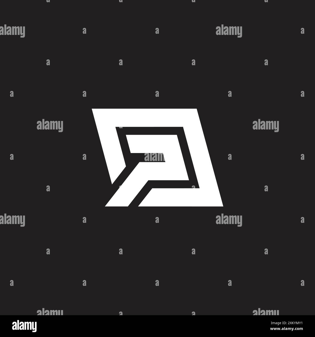 letter op squares geometric stripe logo vector Stock Vector