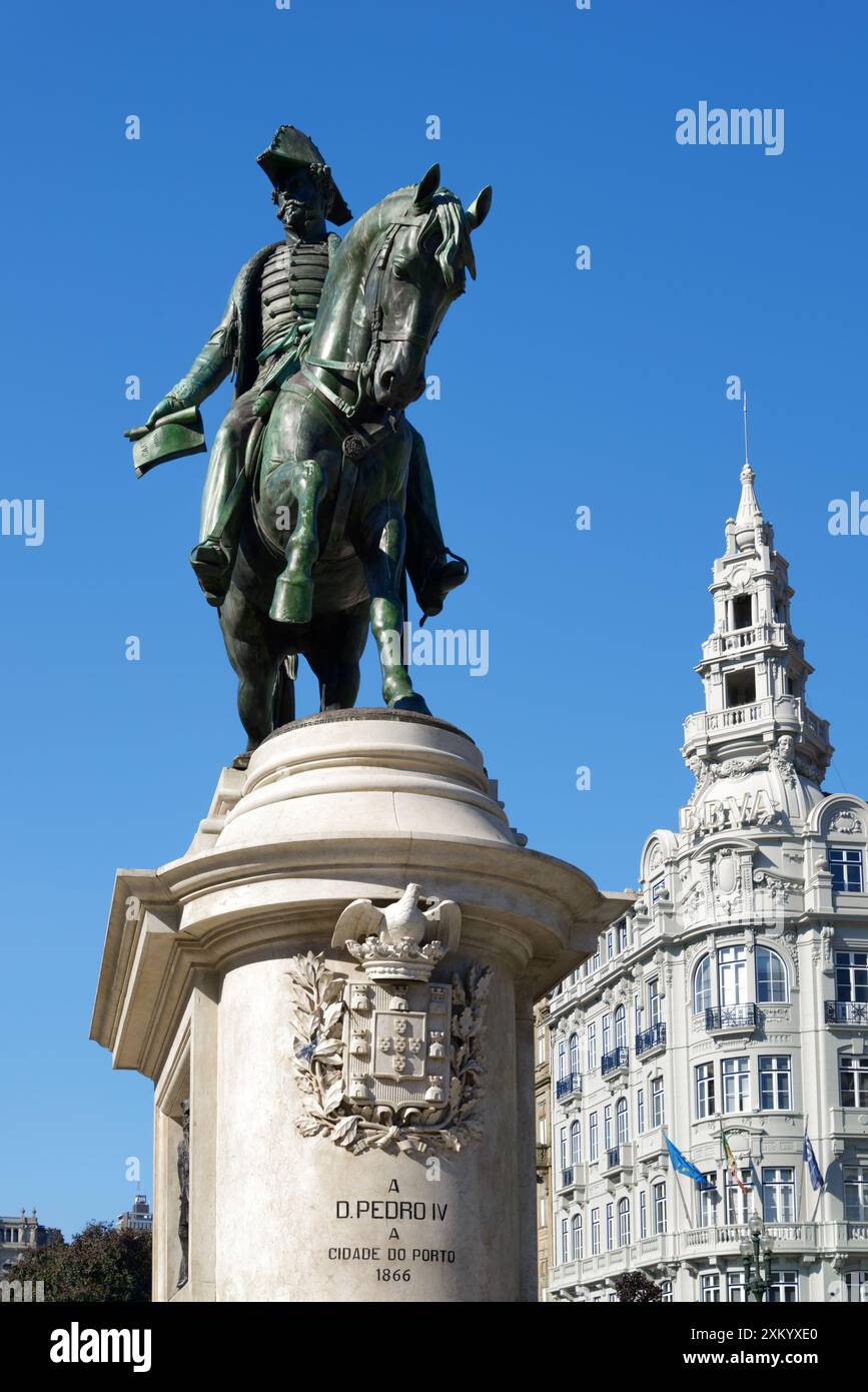 Monument to the first king of Portugal Don Pedro IV