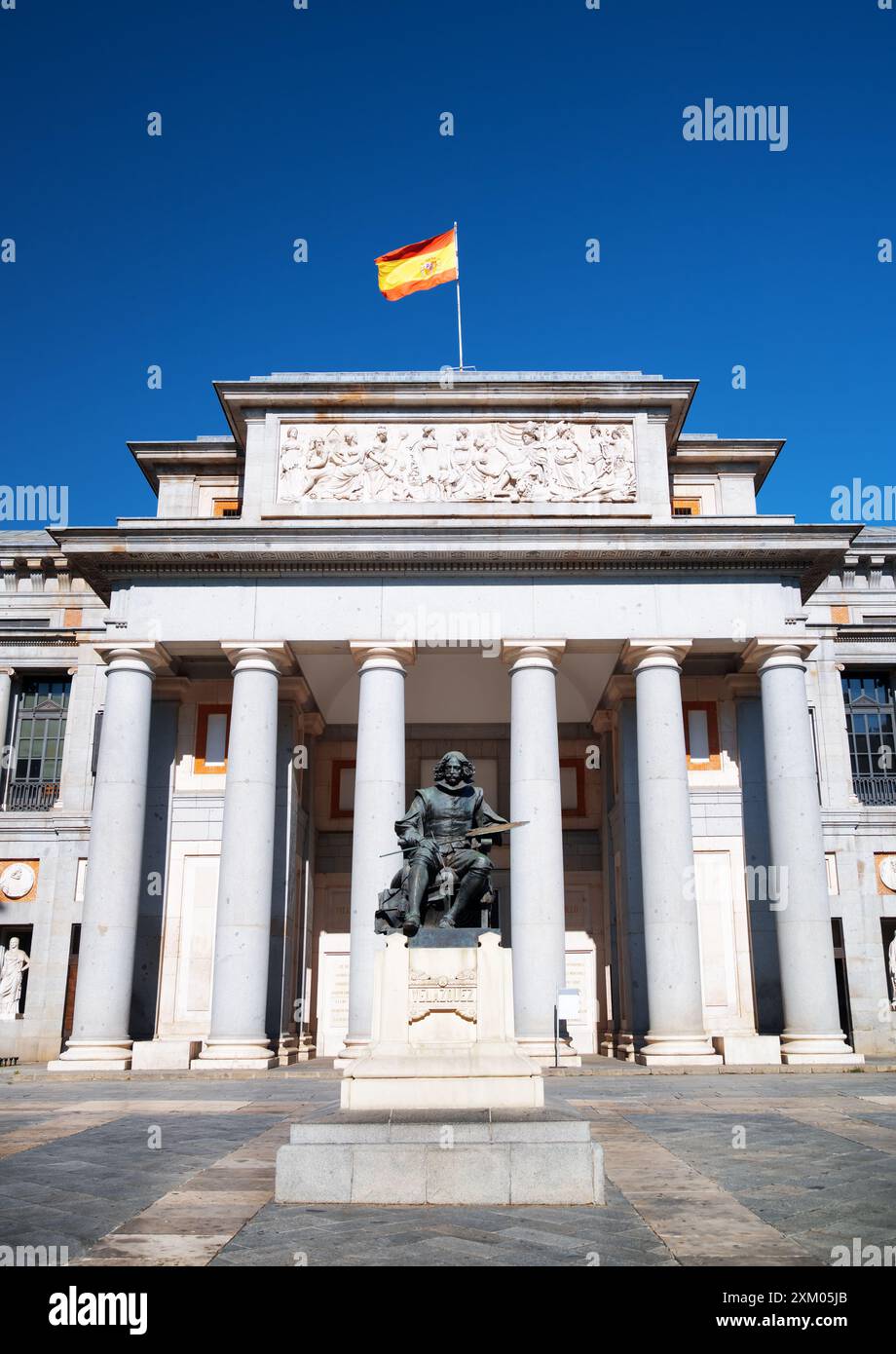 Statue of Diego Velazquez is beside the Museo del Prado, Madrid Stock Photo