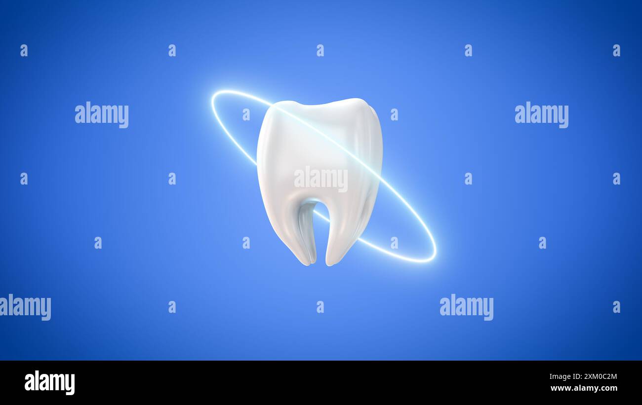 White healthy molar tooth 3D render Stock Photo