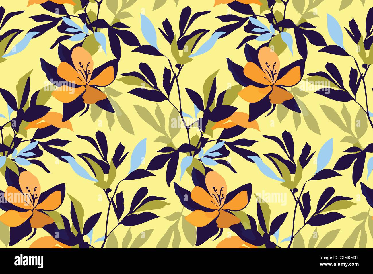 Vector floral seamless pattern. Summer print Stock Vector Image & Art ...