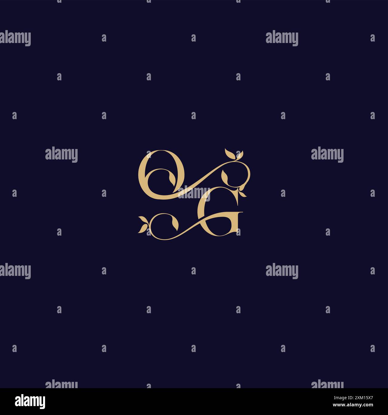beauty leaf monogram logo organic and elegant concept OG wedding ...
