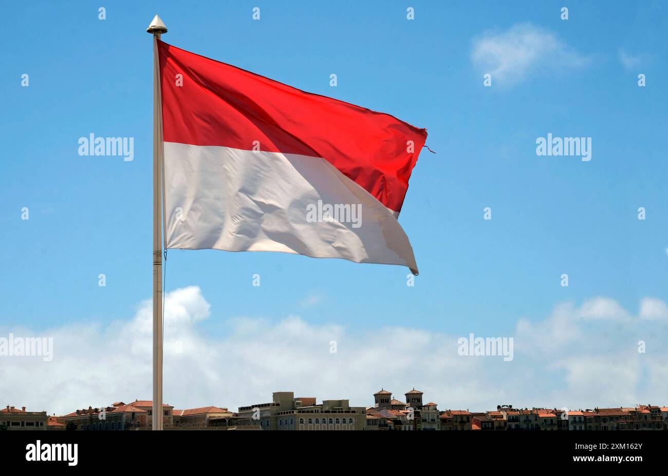 Flag of monaco on a pole hi-res stock photography and images - Alamy