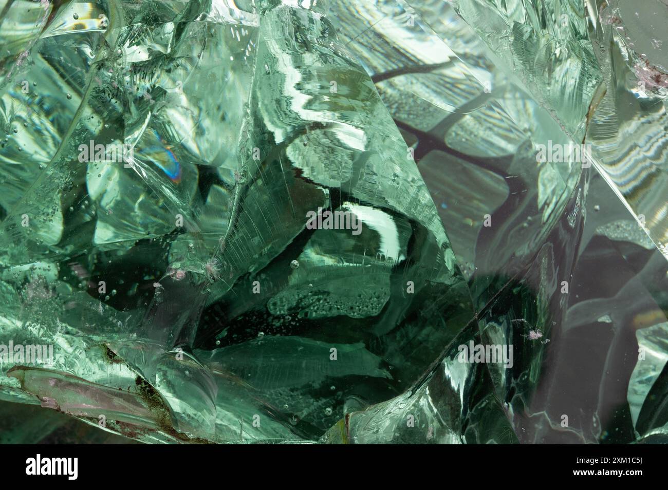 a block of raw glass at the gate of Zwiesel Kristallglas AG, Zwiesel, Lower Bavaria, Germany Stock Photo