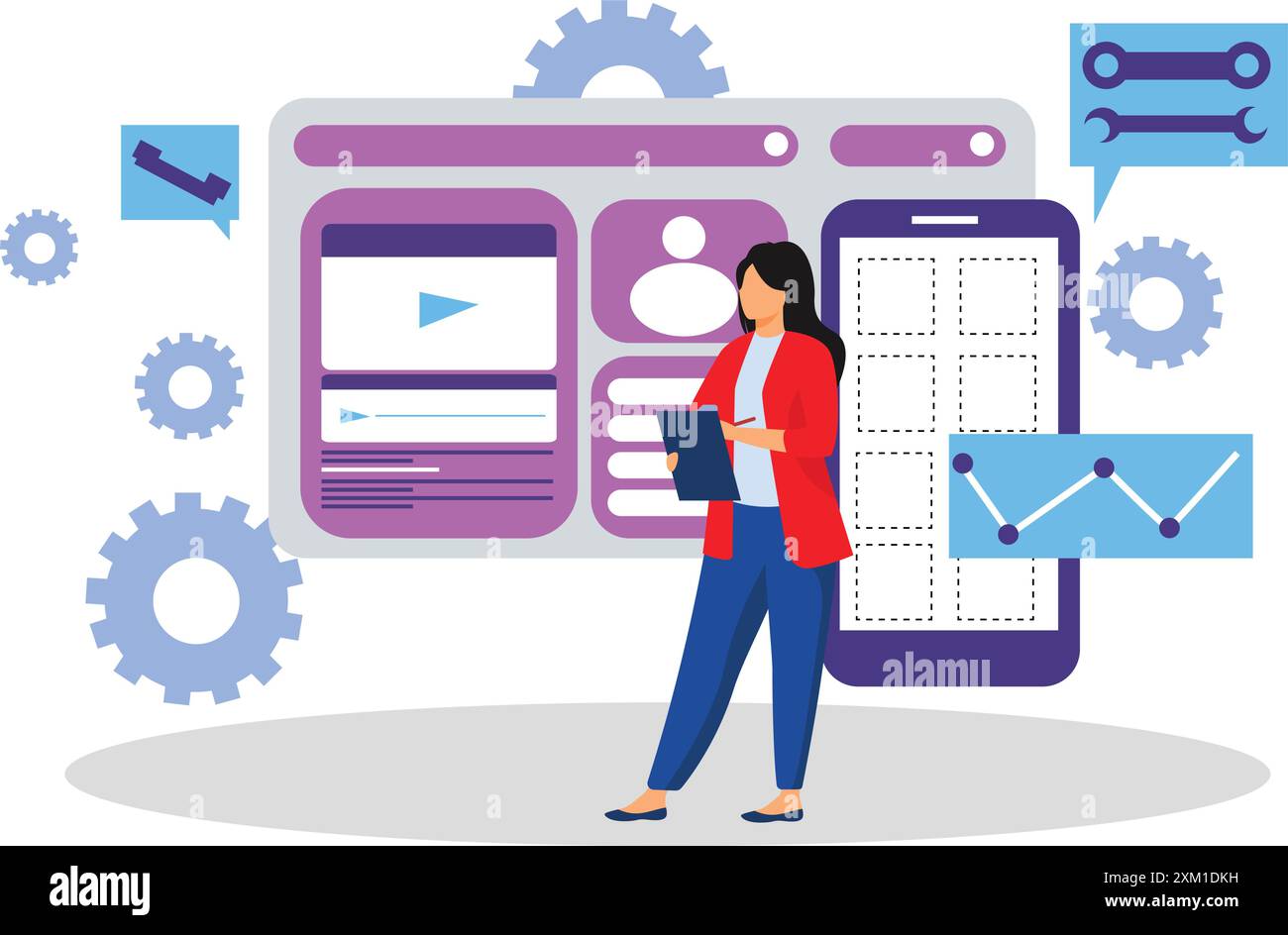 Web developer working Stock Vector Images - Alamy