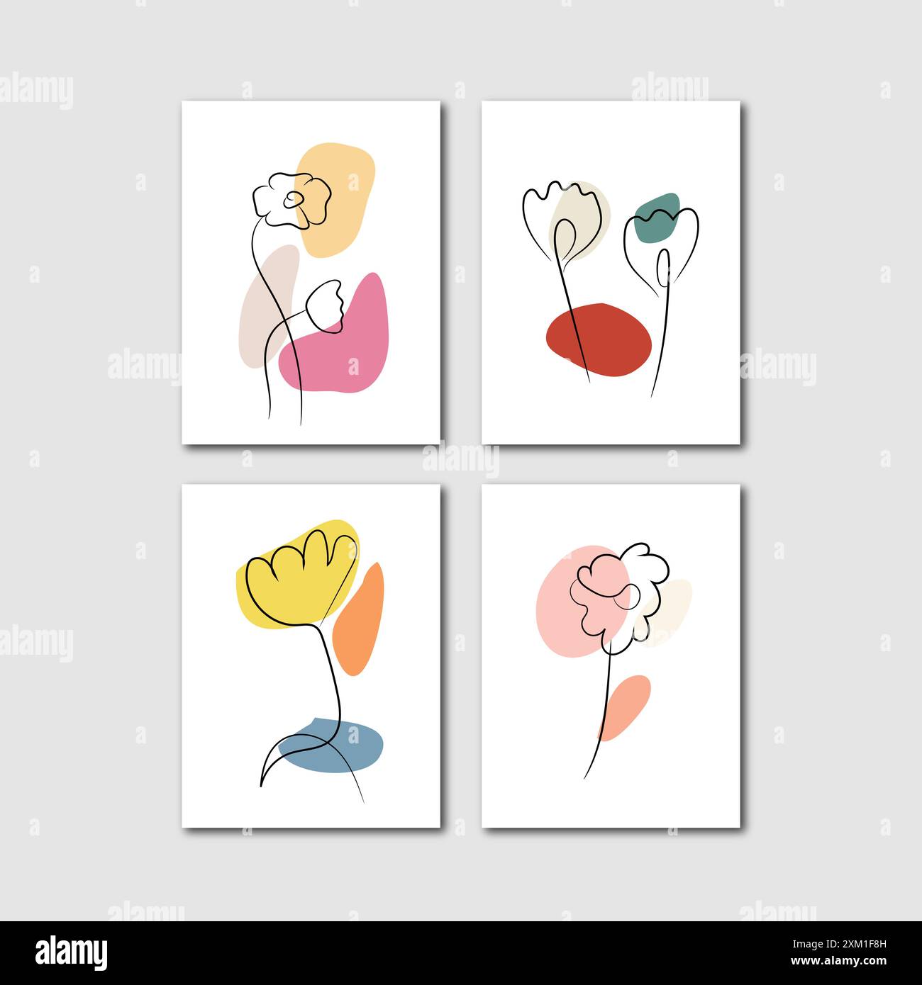 Vector set of flower design vector. Stock Vector