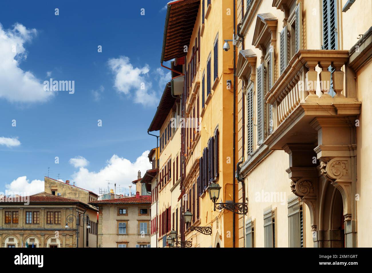 Facades of medieval houses on the Piazza Santa Croce. Florence Stock ...