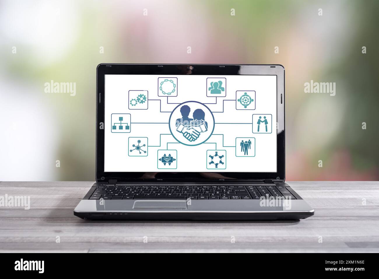 Collaboration concept shown on a laptop screen Stock Photo