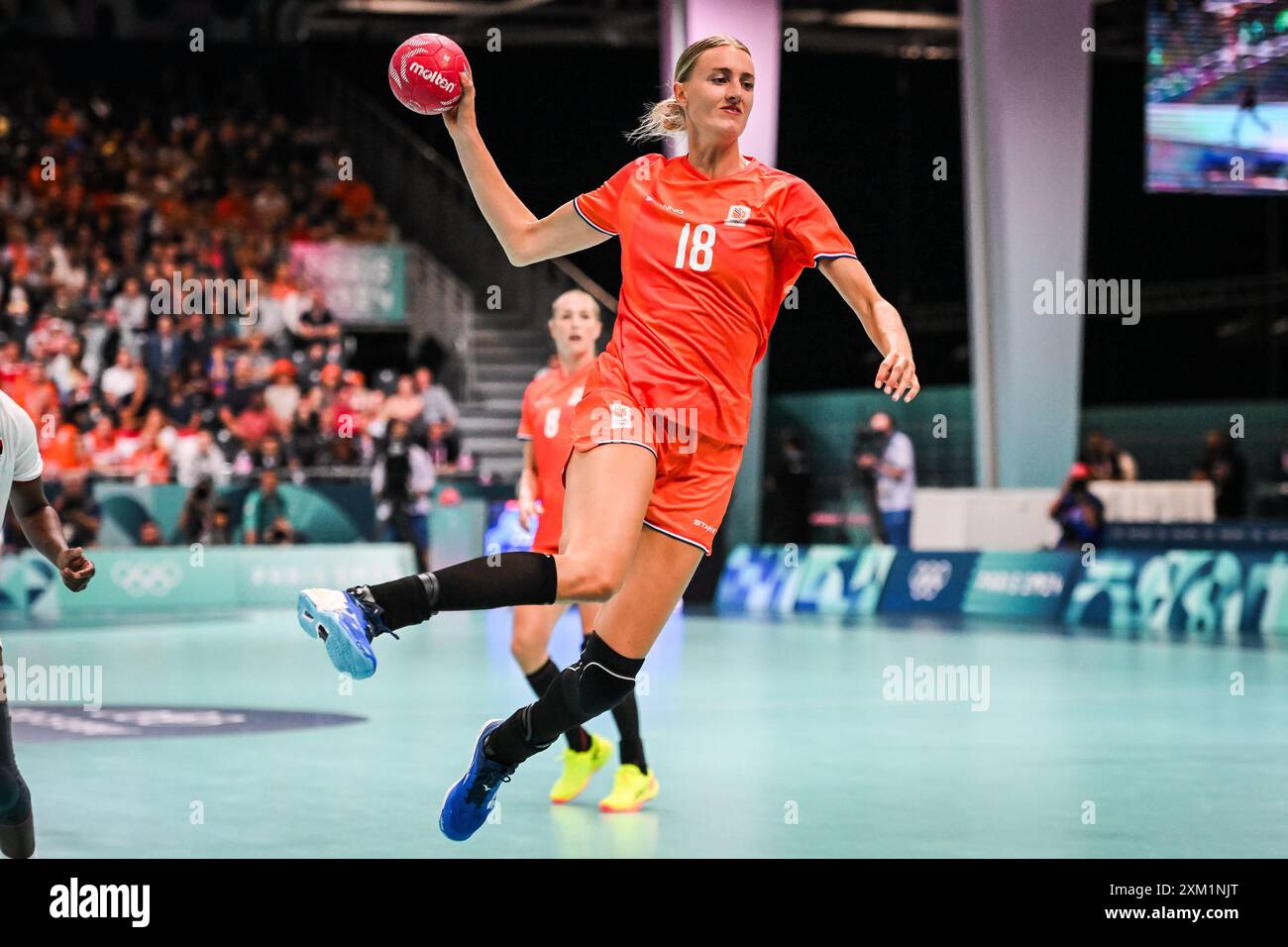 Paris, France. 25th July, 2024. DULFER Kelly of Netherlands during the handball match between Netherlands and Angola, Olympic Games Paris 2024 on 25 July 2024 at South Paris Arena 6 in Paris, France - Photo Matthieu Mirville/DPPI Media/Panoramic Credit: DPPI Media/Alamy Live News Stock Photo