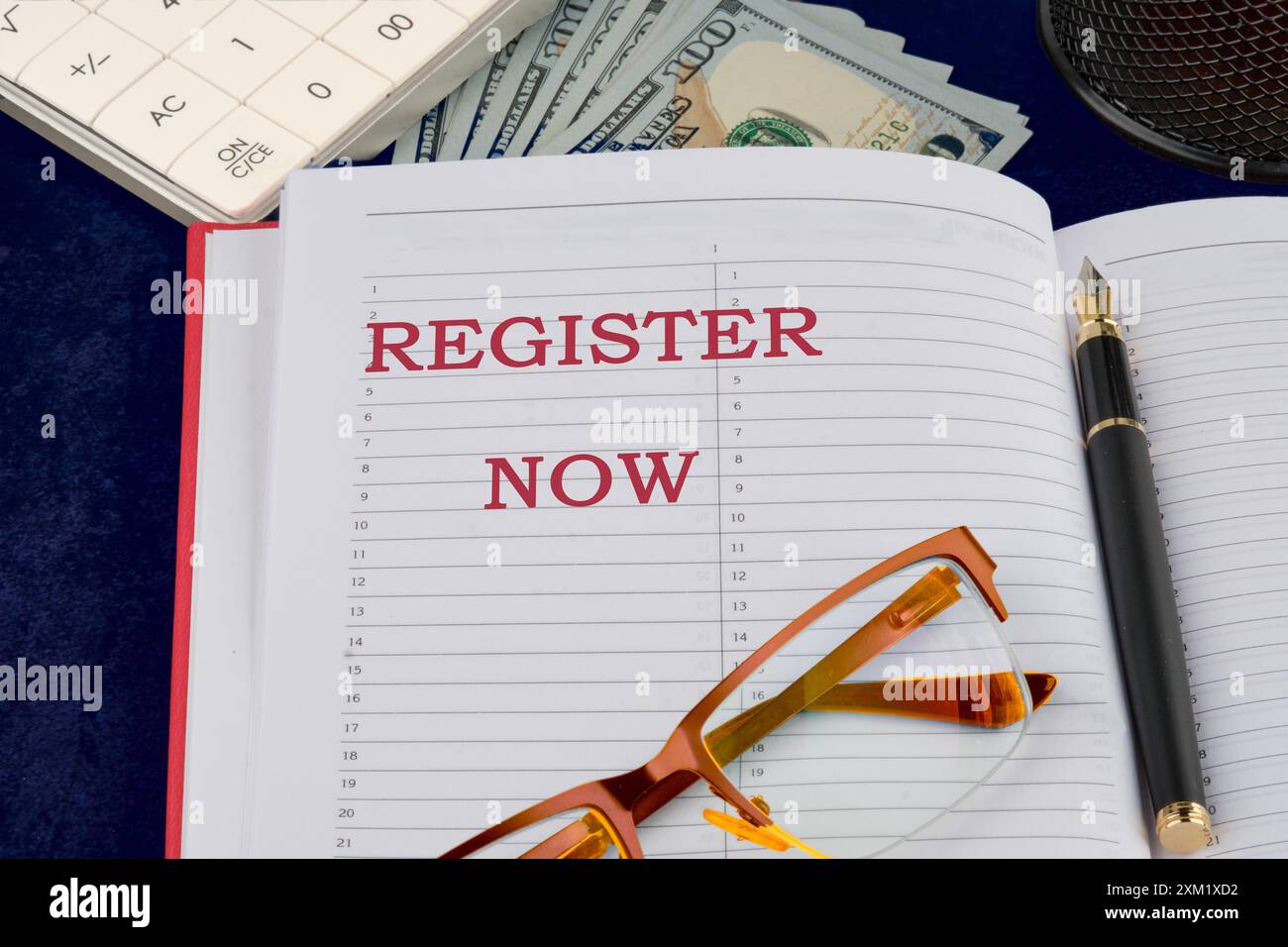 REGISTER NOW words written strategic inscription, explanation ...