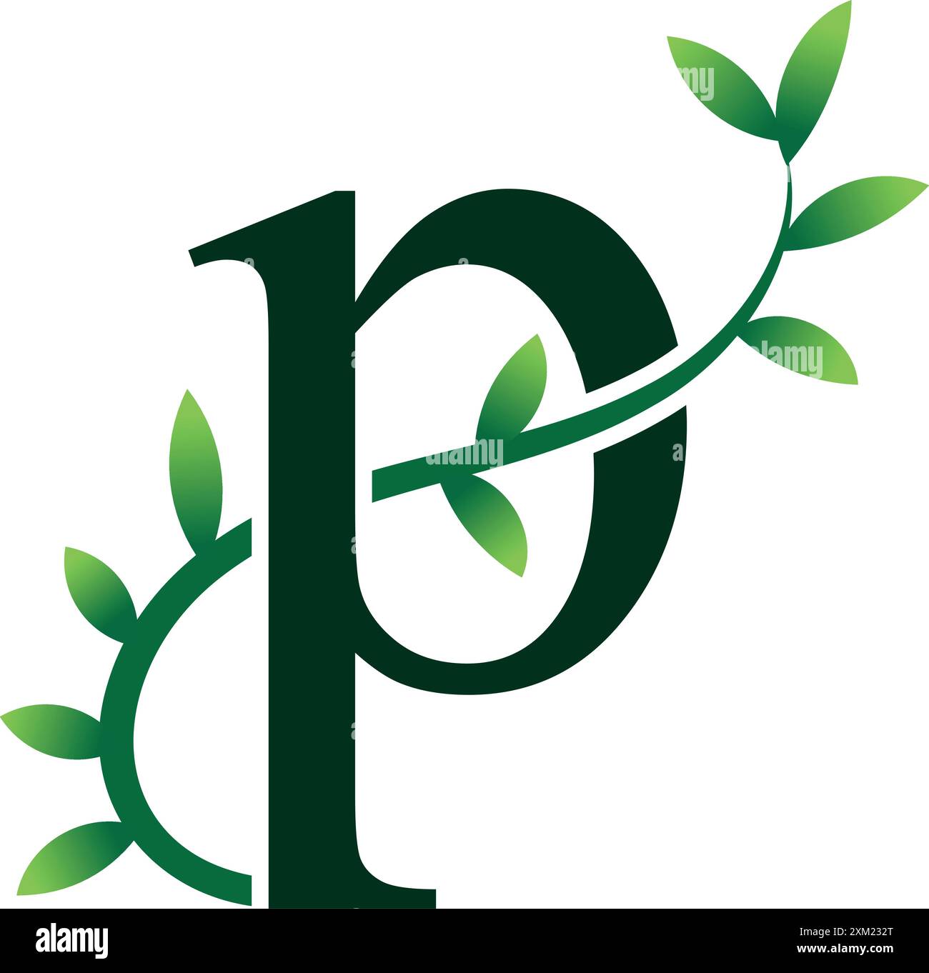 P leaf vector Stock Vector Images - Alamy