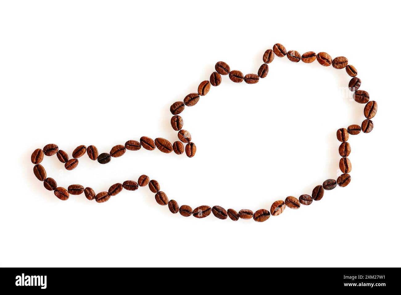 Österreich Karte aus Kaffee Bohnen geröstet Hintergrund Vorlage Muster Stock Photo