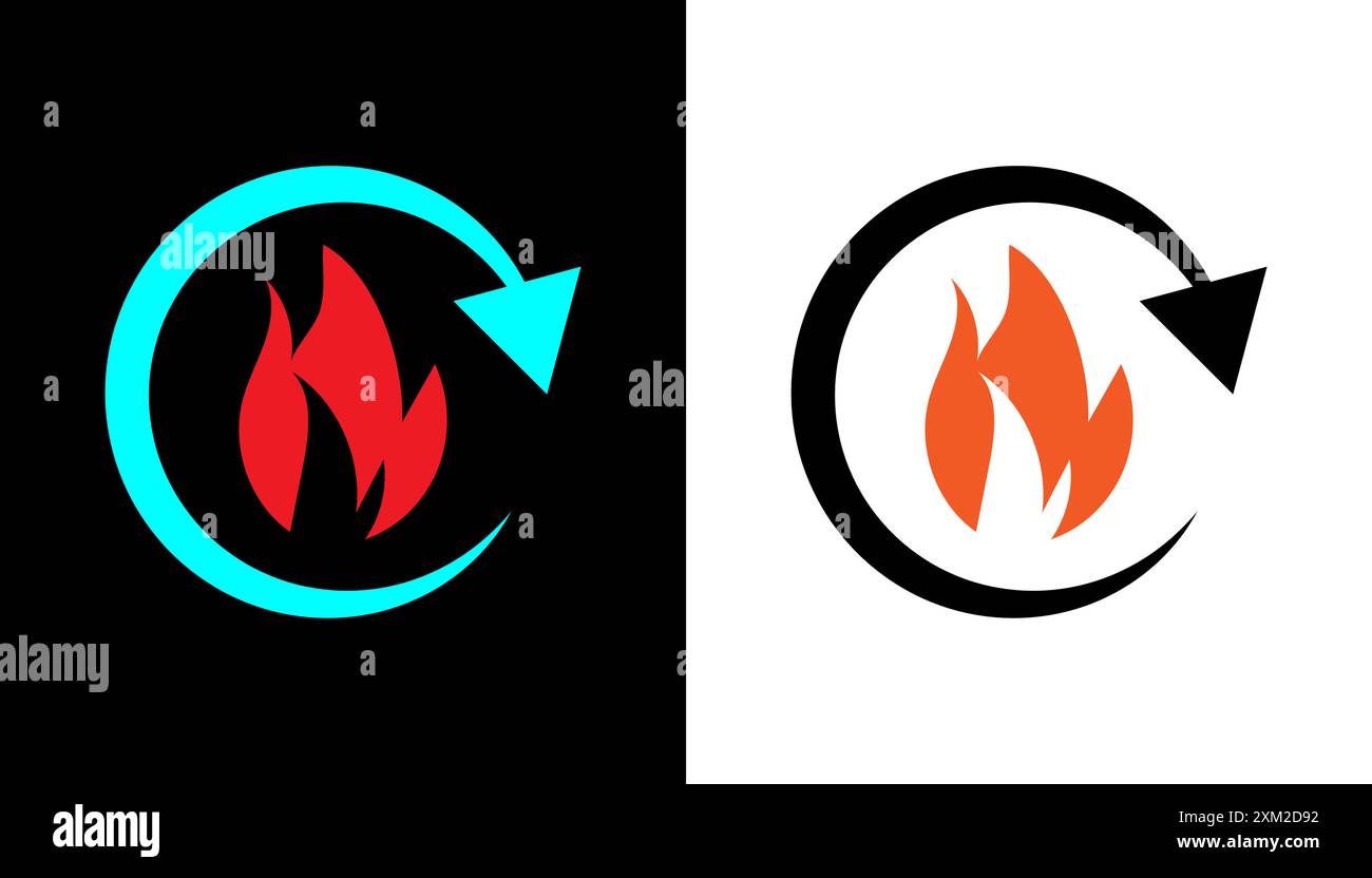 Metabolism fire icon flat design illustration. Stock Vector