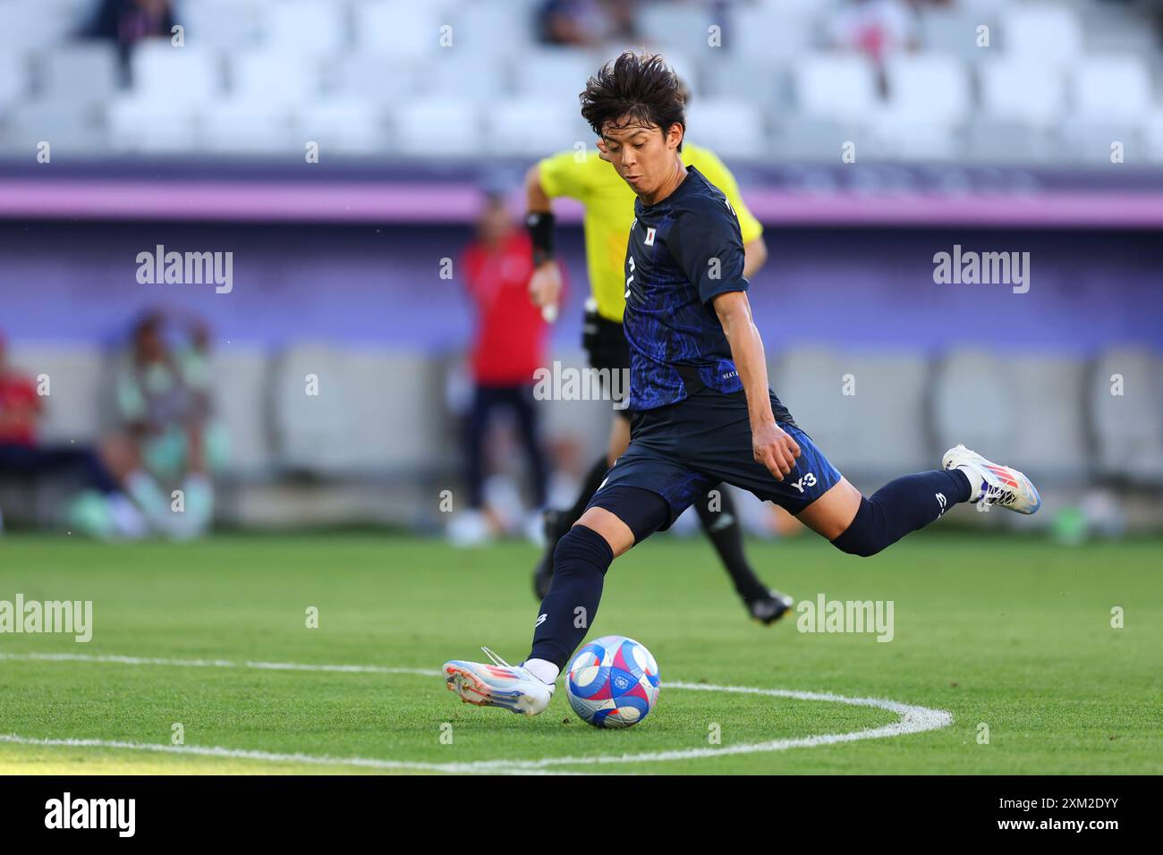 Bordeaux, France. 24th July, 2024. Rihito Yamamoto (JPN) Football/Soccer : Men's Group D match between Japan 5-0 Paraguay during the Paris 2024 Olympic Games at Bordeaux Stadium in Bordeaux, France . Credit: Naoki Morita/AFLO SPORT/Alamy Live News Stock Photo