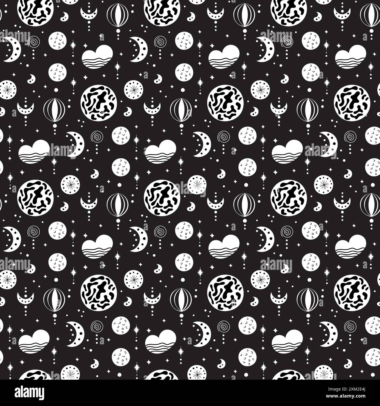 Moon and stars clipart black and white hi-res stock photography and ...