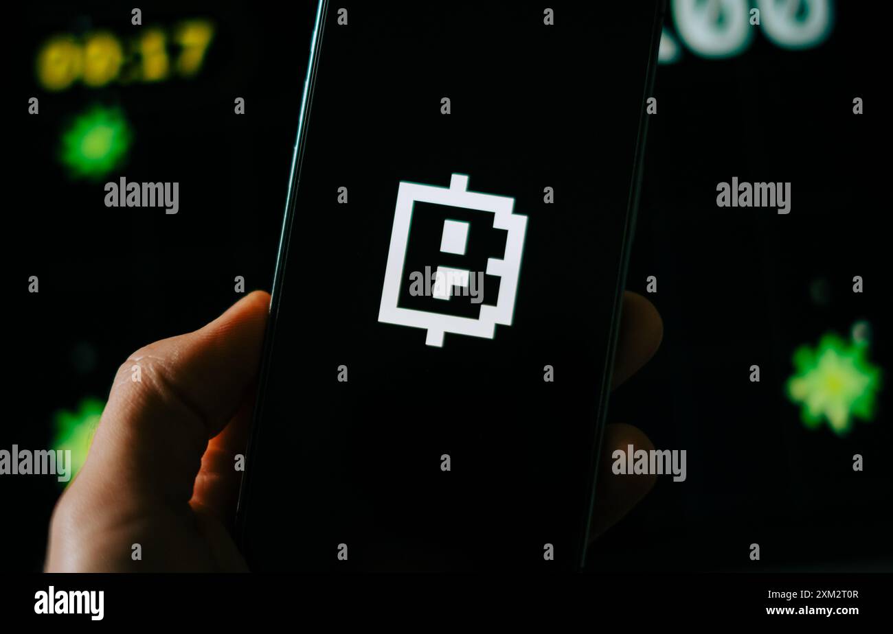 Blum Crypto telegram bot logo on mobile phone screen. Dusseldorf, Germany.  May 29, 2024 Stock Photo - Alamy