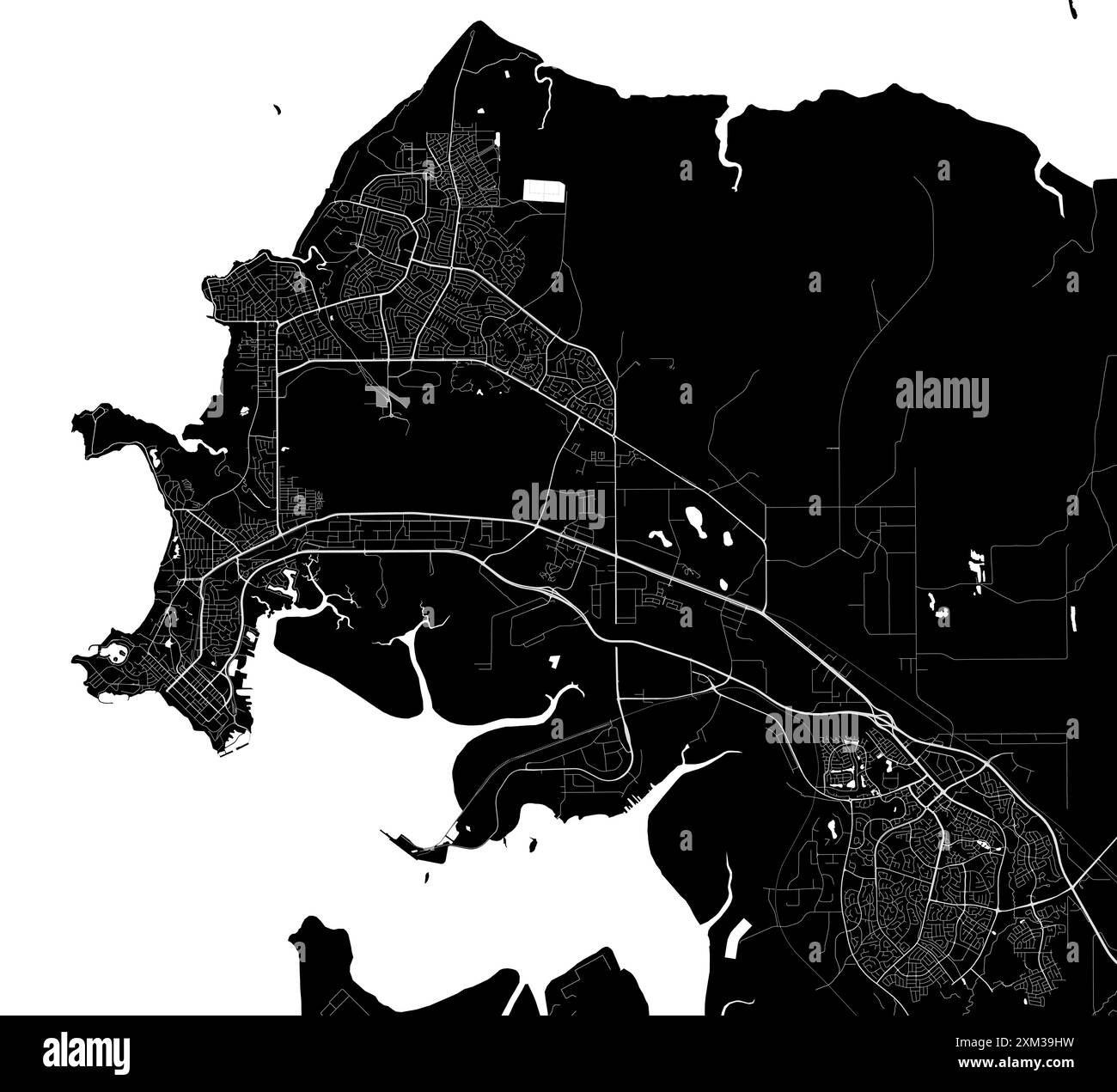 Map of Darwin, Australia. Detailed city vector map, metropolitan area ...