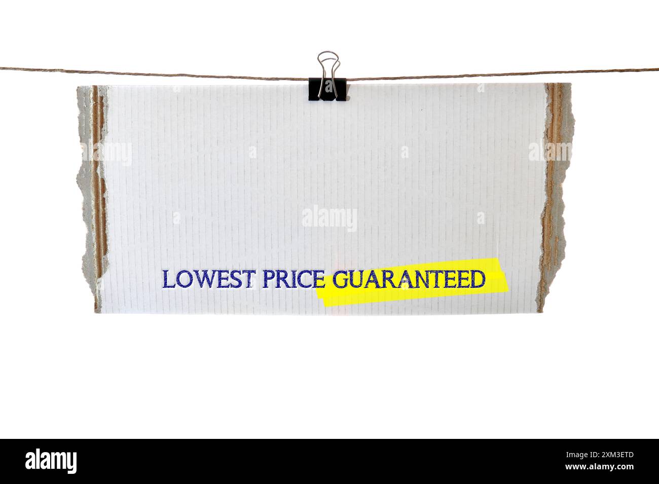 Schild mit Aufschrift tiefpreis garantiert, englisch Stock Photo