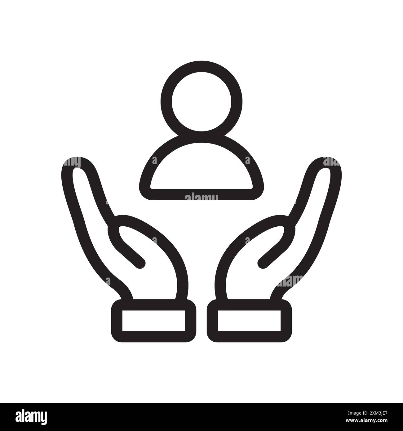 Customer care icon Black line art vector in black and white outline set