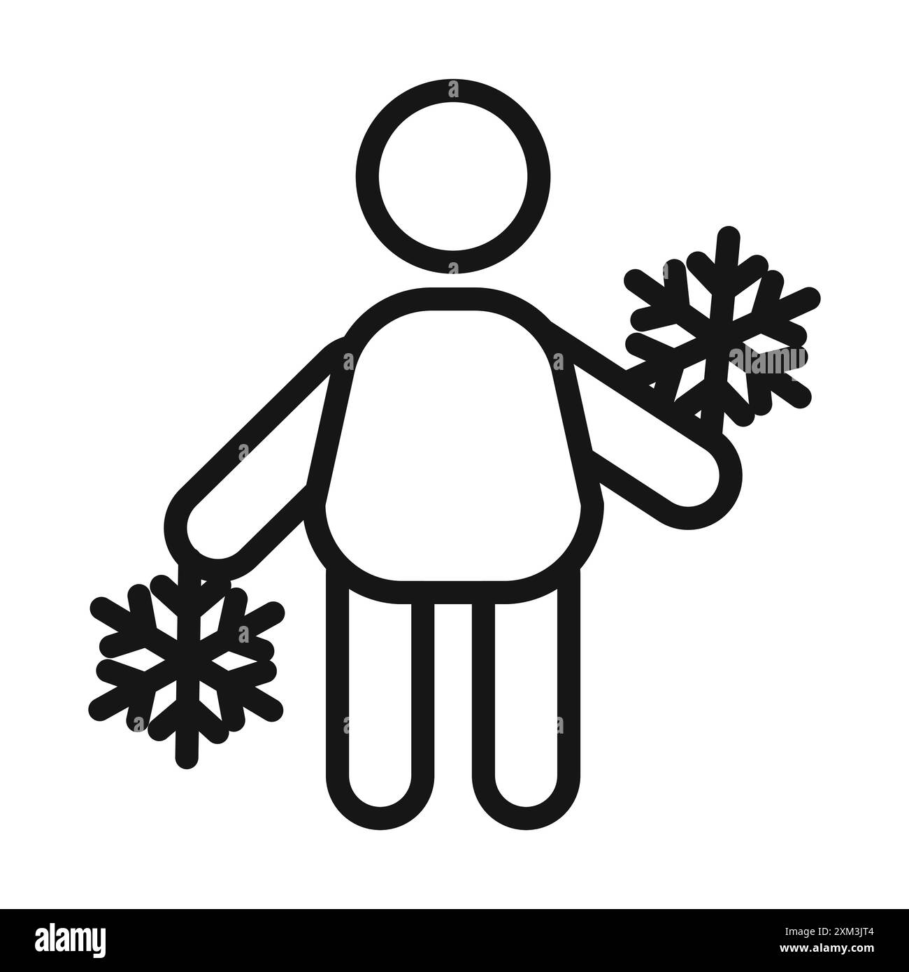 Child playing snow icon Black line art vector in black and white outline set collection sign Stock Vector