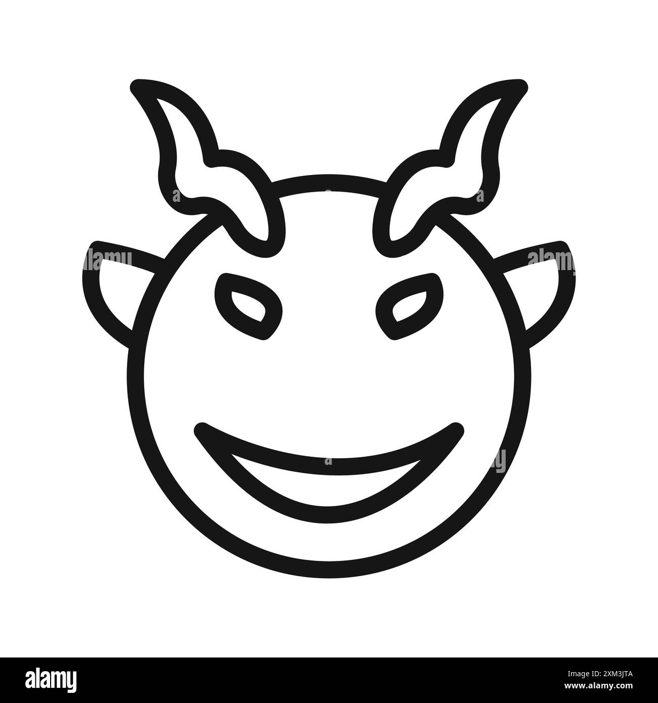 Demon devil icon Black line art vector in black and white outline set ...