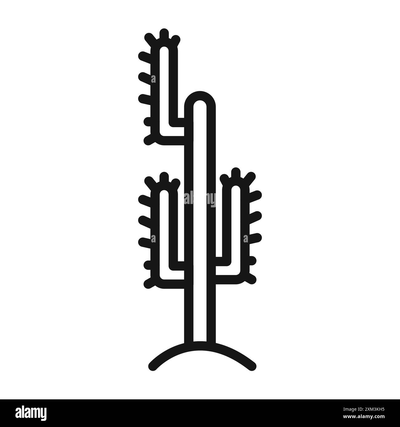 Thin dry tree in desert Stock Vector Images - Alamy