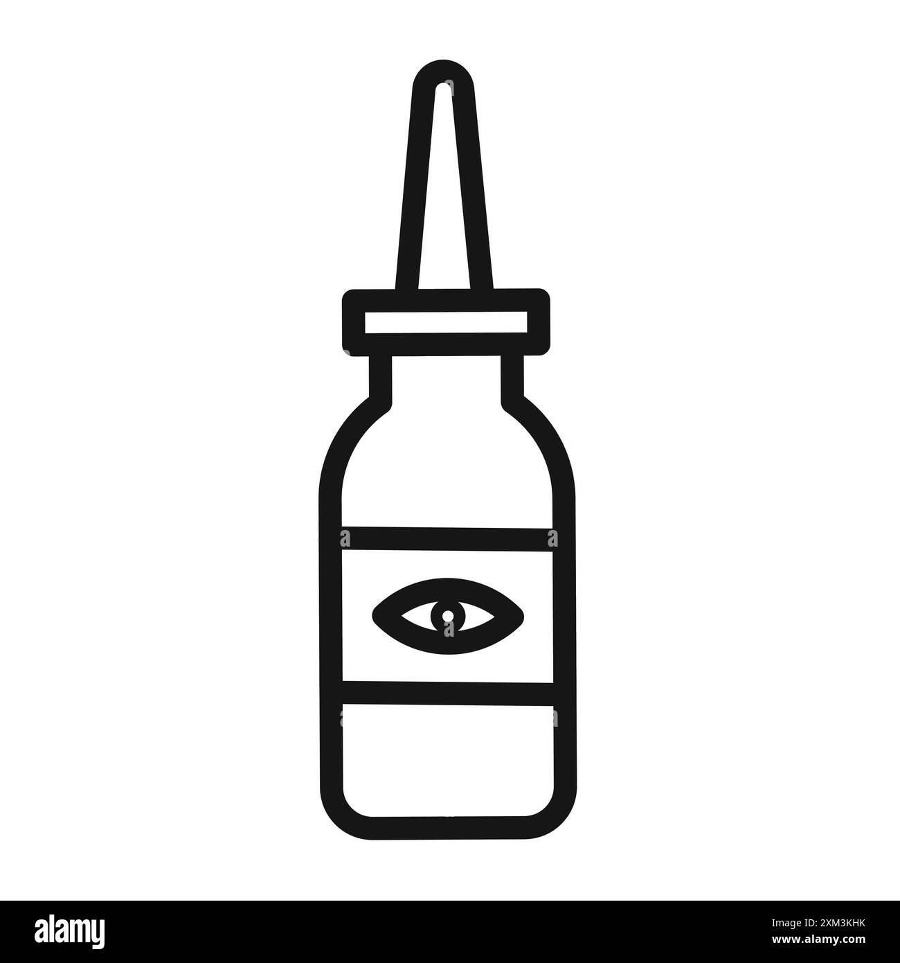 EYE DROP icon Black line art vector in black and white outline set ...