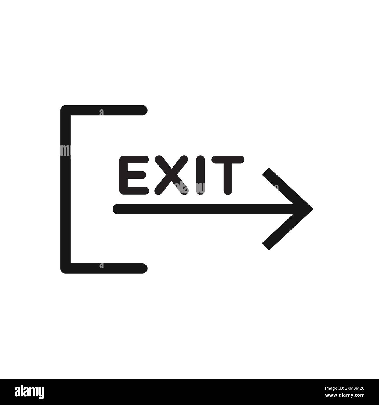 Emergency exit icon Black line art vector in black and white outline ...