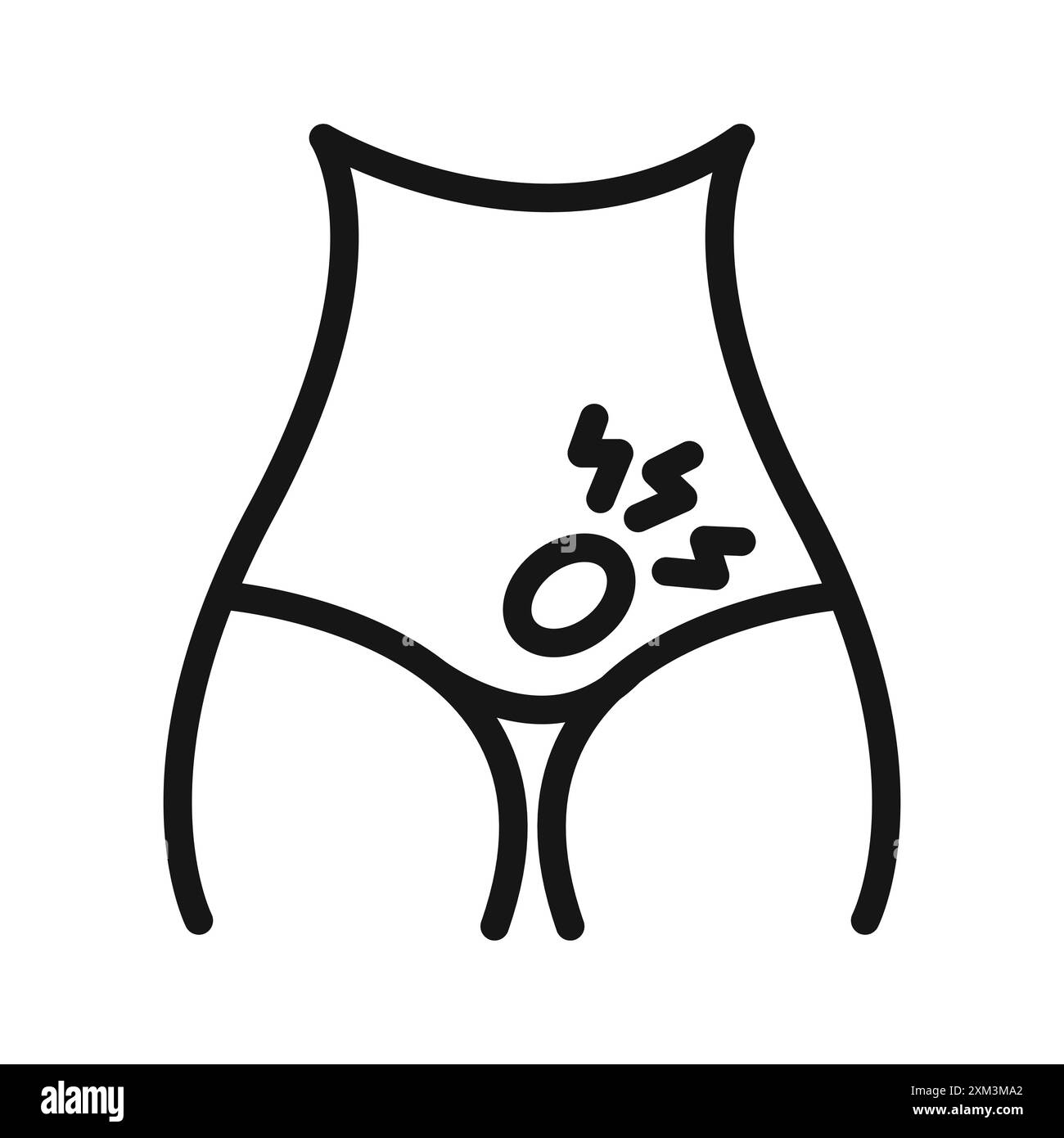 Hernia icon Black line art vector in black and white outline set