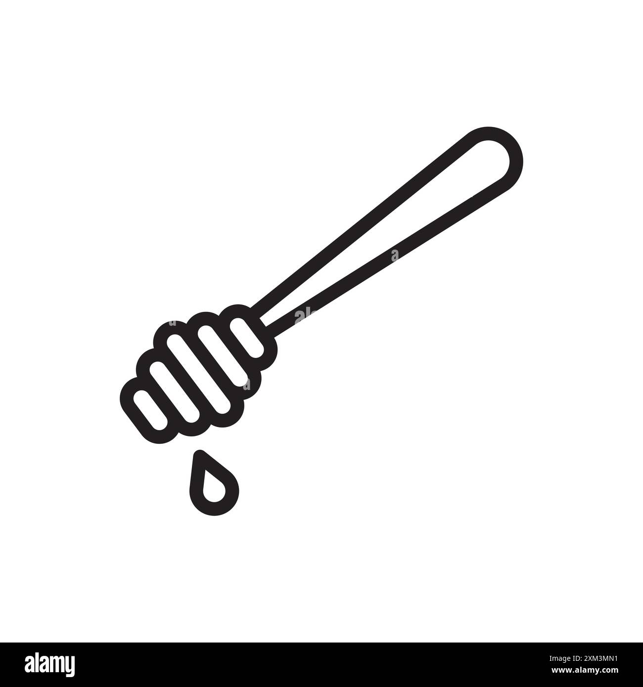 honey dipper icon Black line art vector in black and white outline set ...