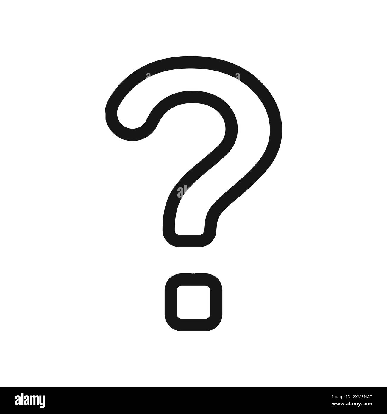 Question mark icon Black line art vector in black and white outline set ...