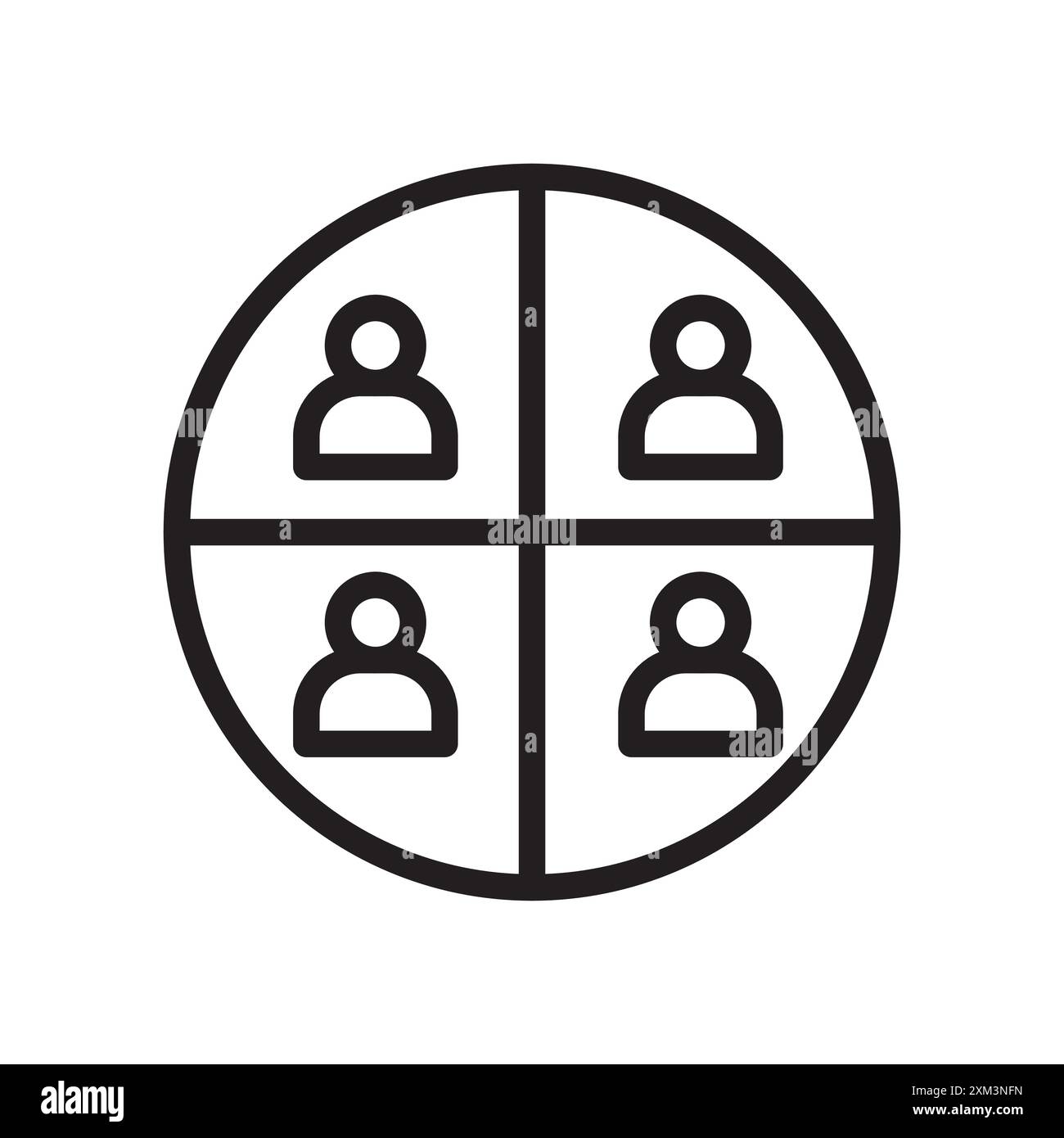 People segmentation icon Black line art vector in black and white ...