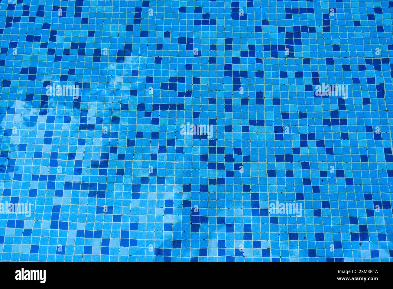 Swimming pool bottom with mosaic ceramic and rippled. sport texture background Stock Photo