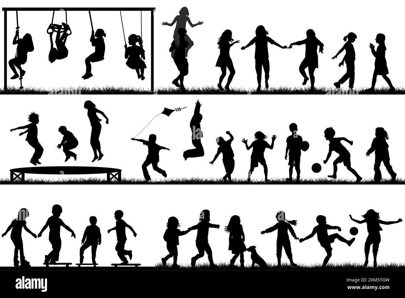 Set of children playing in a park Stock Vector Image & Art - Alamy