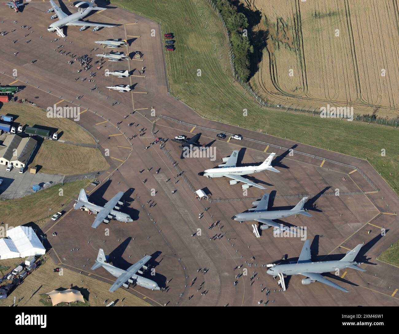 Aerial View Of Aircraft In The Static Display At The Annual Royal Aerial View Of Aircraft In The Static Display At The Annual Royal