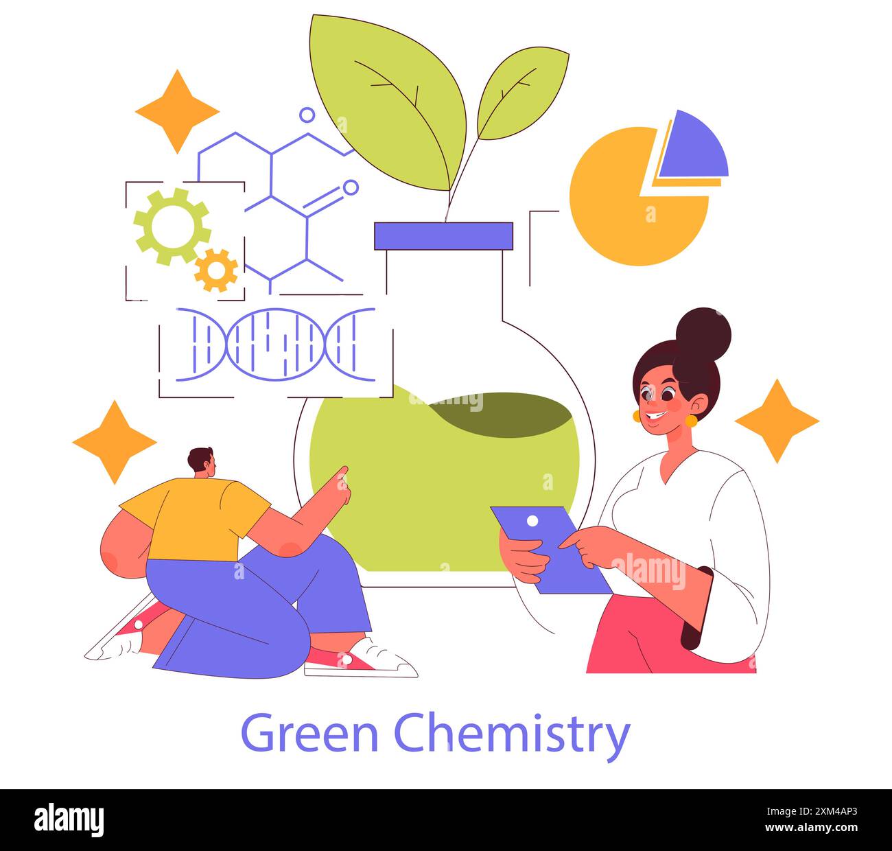 Green Chemistry concept. Researchers developing eco-friendly substances ...