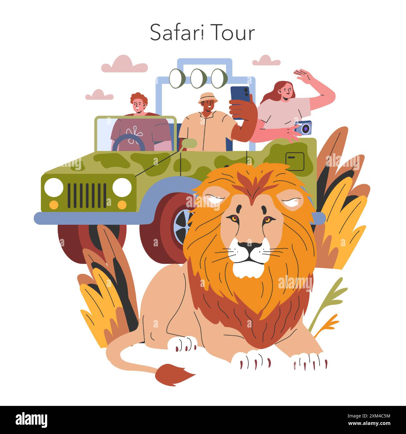 Safari tour group Stock Vector Images - Alamy