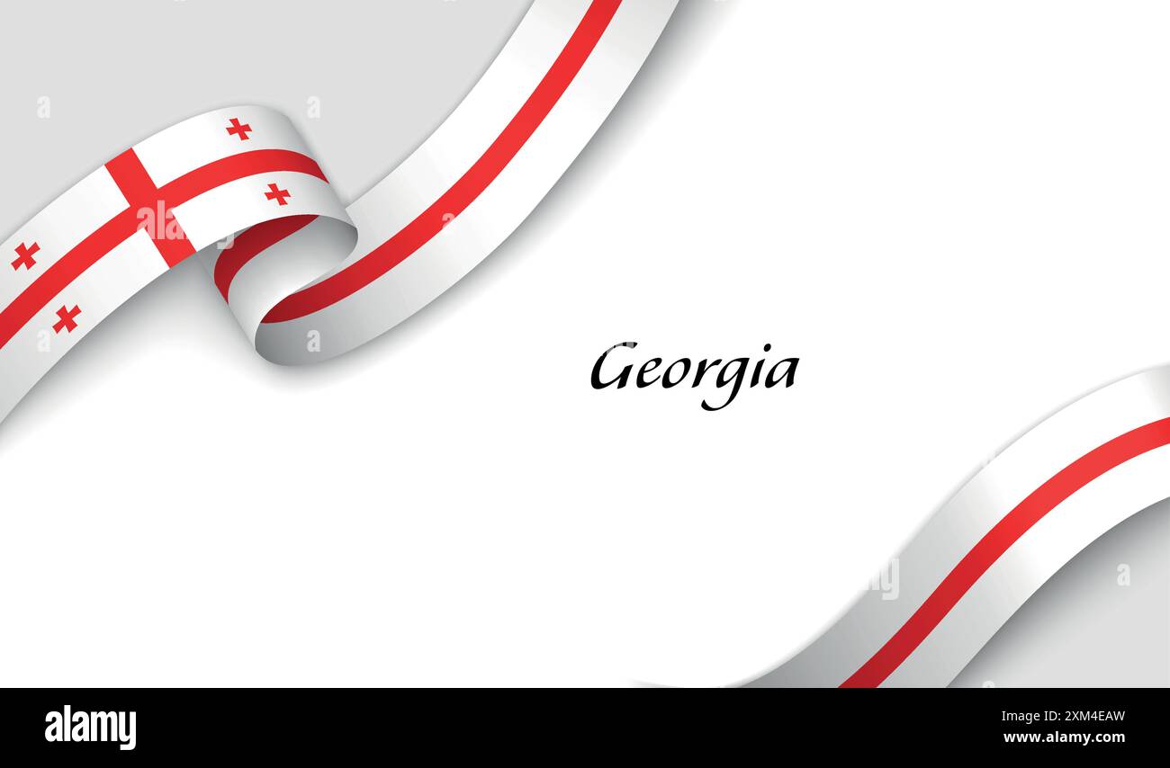 Wavy flag of georgia Stock Vector Images - Alamy